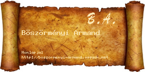 Böszörményi Armand névjegykártya